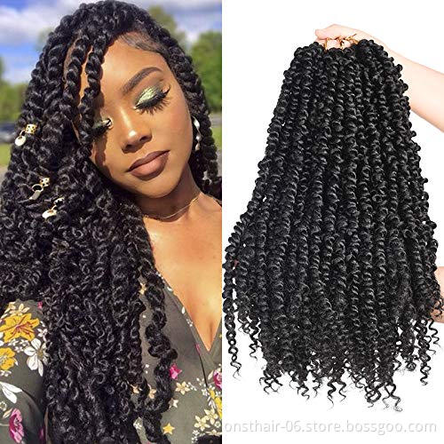 Hot selling Pre Passion Twist Crochet Hair synthetic Braiding Hair faux locs  Goddess twist foe